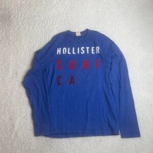 Y2K hollister surf men's blue long sleeve shirt skater surfer outdoors‎ M